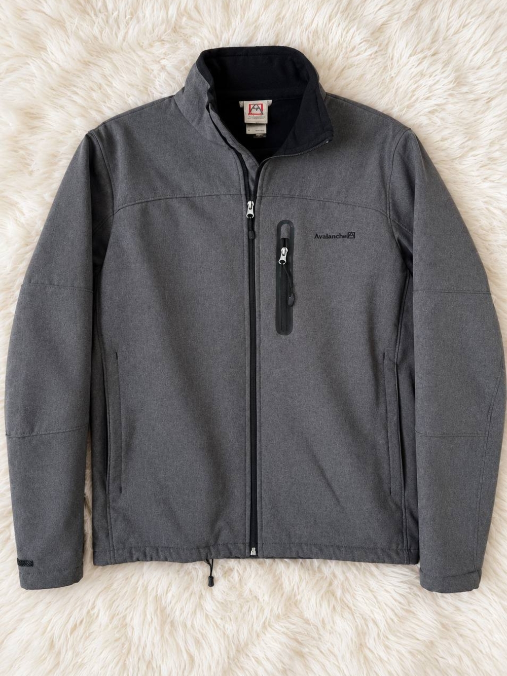 Avalanche Men's Charcoal Gray Softshell Jacket with Zip Chest Pocket Size Large